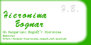 hieronima bognar business card